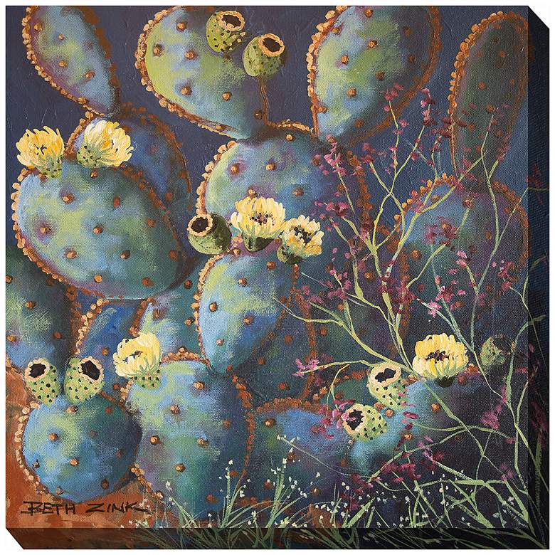 Image 2 Prickles 24 inch Square All-Weather Outdoor Canvas Wall Art