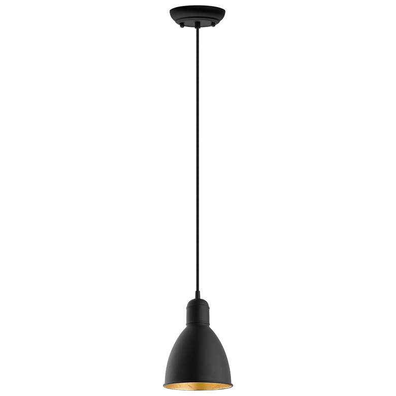 Image 1 Priddy 2 - 1-Light Mini Pendant - Black Exterior and Gold Interior Shade