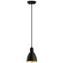 1_Priddy 2 - 1-Light Mini Pendant - Black Exterior and Gold Interior Shade