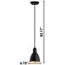 2_Priddy 2 - 1-Light Mini Pendant - Black Exterior and Gold Interior Shade more views