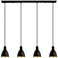 Priddy 2 - 4-Light Multi Light Linear Pendant - Black - Black - Gold
