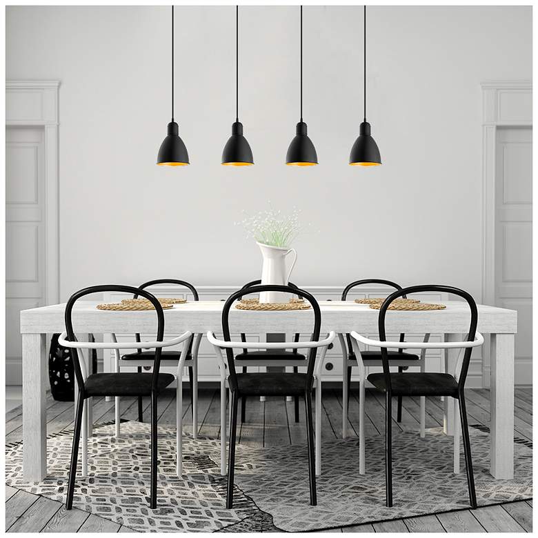 Image 3 Priddy 2 - 4-Light Multi Light Linear Pendant - Black - Black - Gold more views