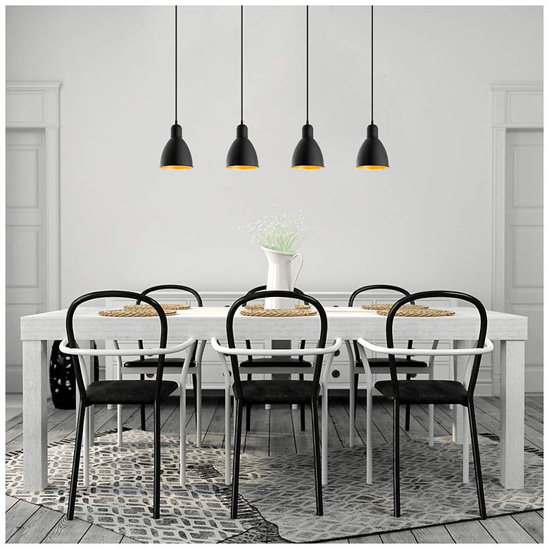 Image 4 Priddy 2 - 4-Light Multi Light Linear Pendant - Black - Black - Gold more views