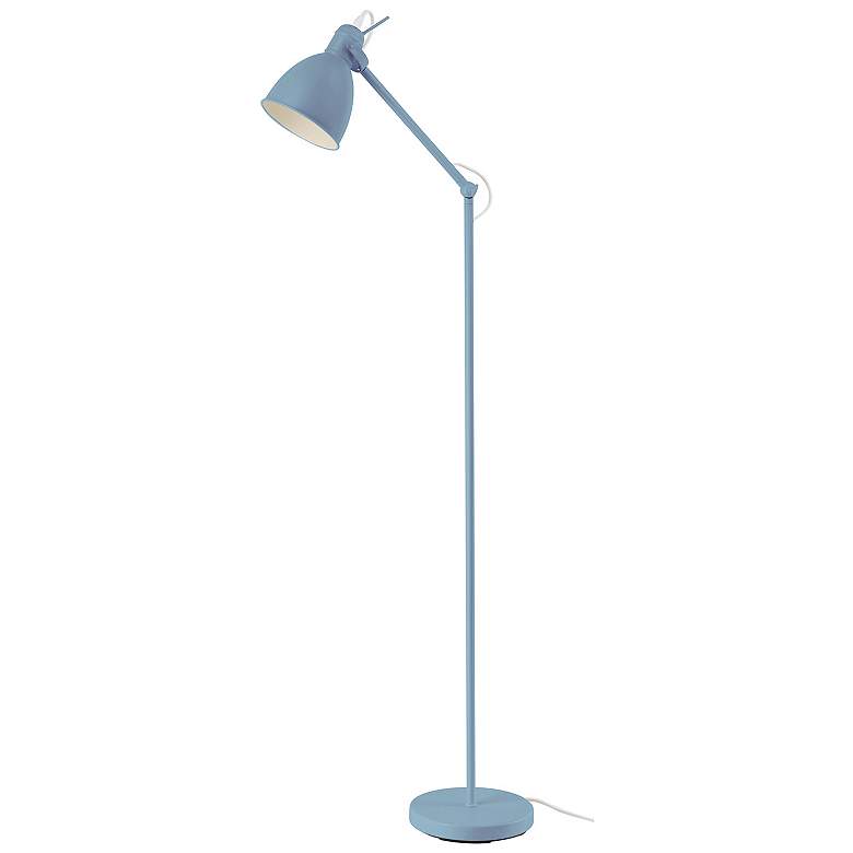 Image 1 Priddy 44" High Blue Floor Lamp With Blue Metal Shade