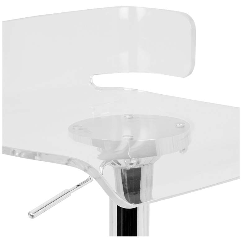 Pride Clear Acrylic and Chrome Adjustable Swivel Bar Stool more views