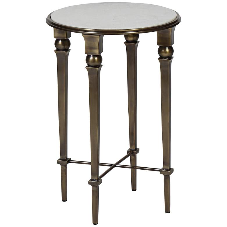 Image 1 Prima Antique Brass Side Table with Tapered Legs