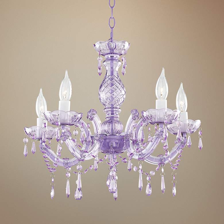 Image 1 Prima Light Purple 19" Wide Plug-In Swag Chandelier
