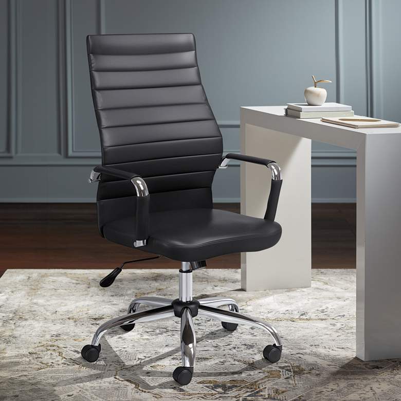 Image 2 Primero Black Faux Leather Adjustable Office Chair