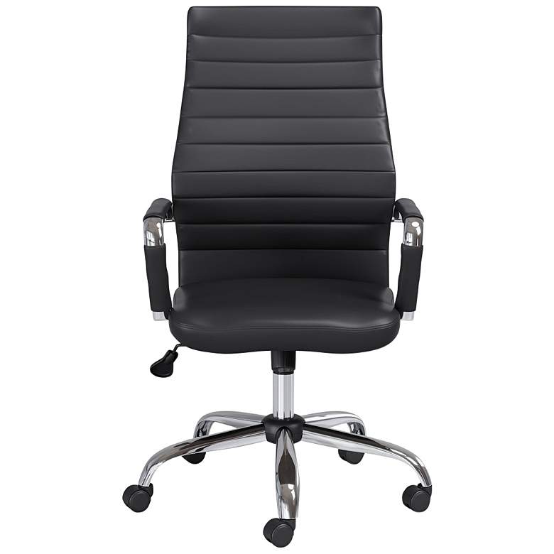 Image 4 Primero Black Faux Leather Adjustable Office Chairs Set of 2 more views