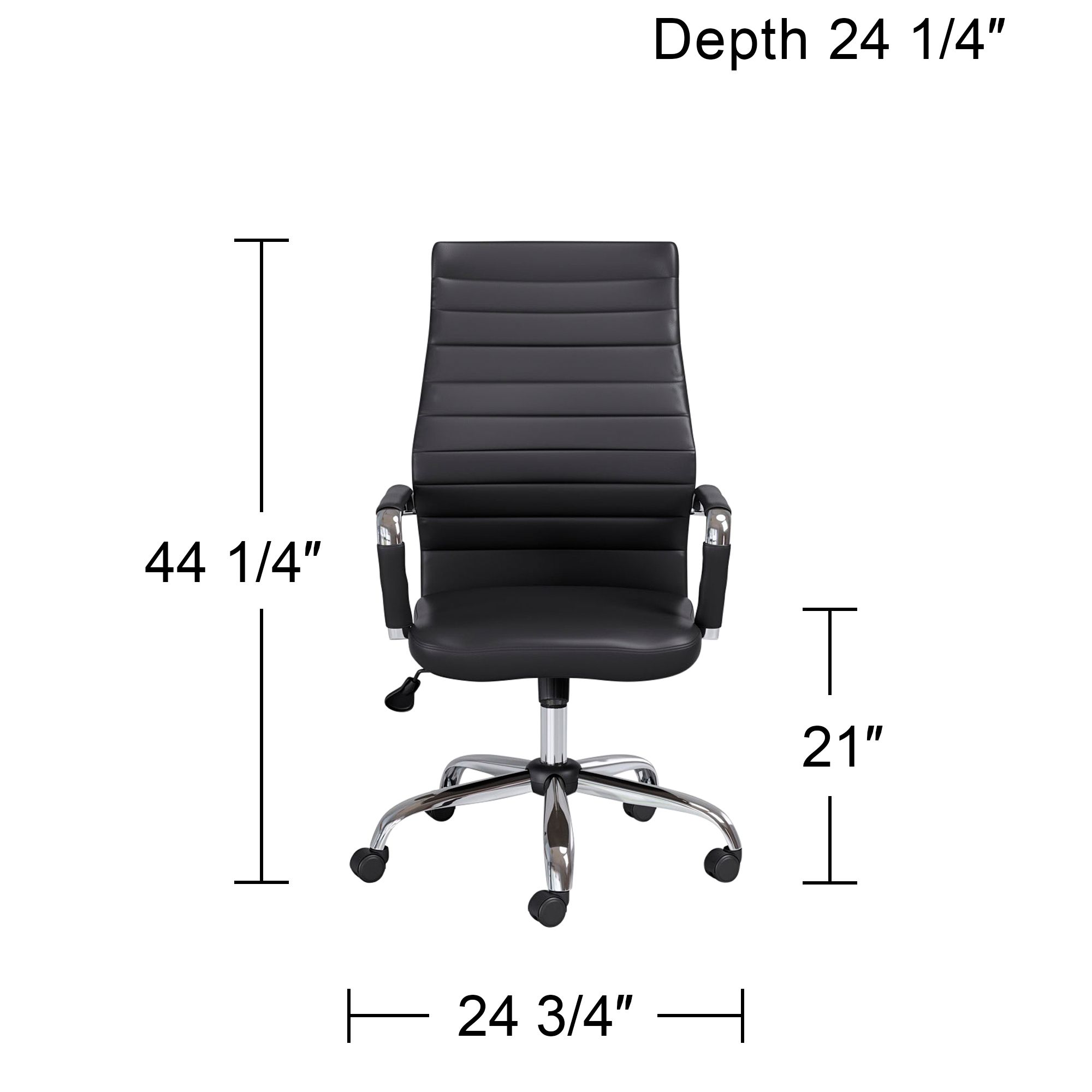 Primero Black Faux Leather Adjustable Office Chairs Set of 2