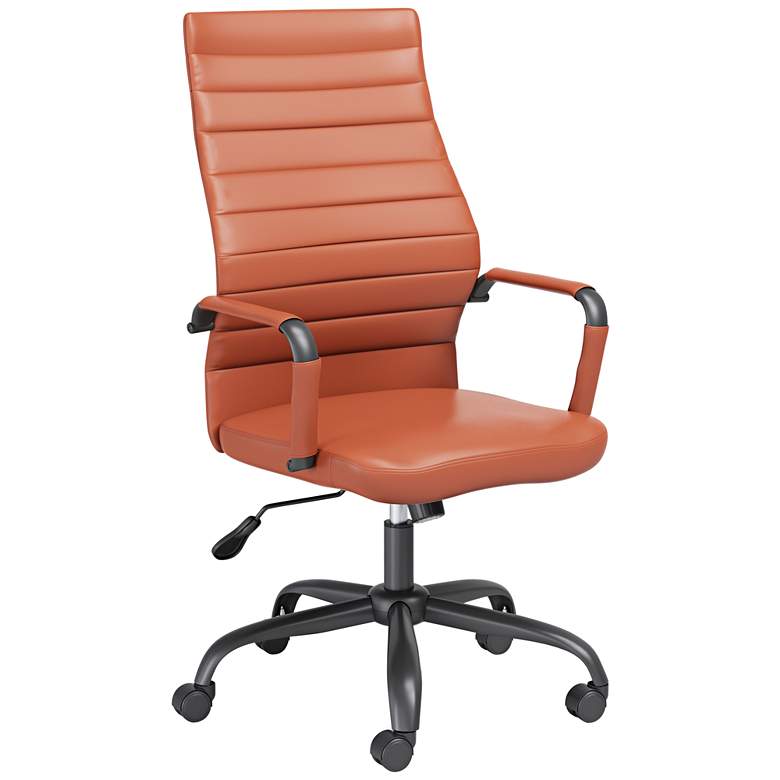 Image 3 Primero Caramel Orange Faux Leather Adjustable Office Chair