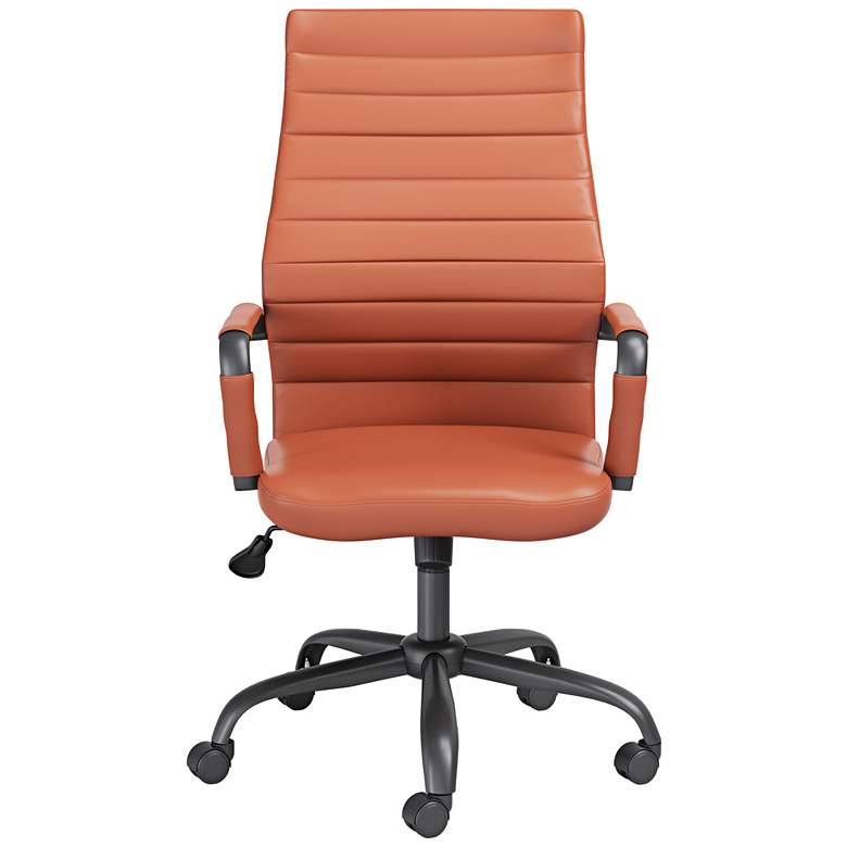 Image 6 Primero Caramel Orange Faux Leather Adjustable Office Chair more views