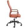 Primero Caramel Orange Faux Leather Adjustable Office Chair in scene