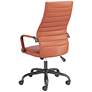 Primero Caramel Orange Faux Leather Adjustable Office Chair in scene