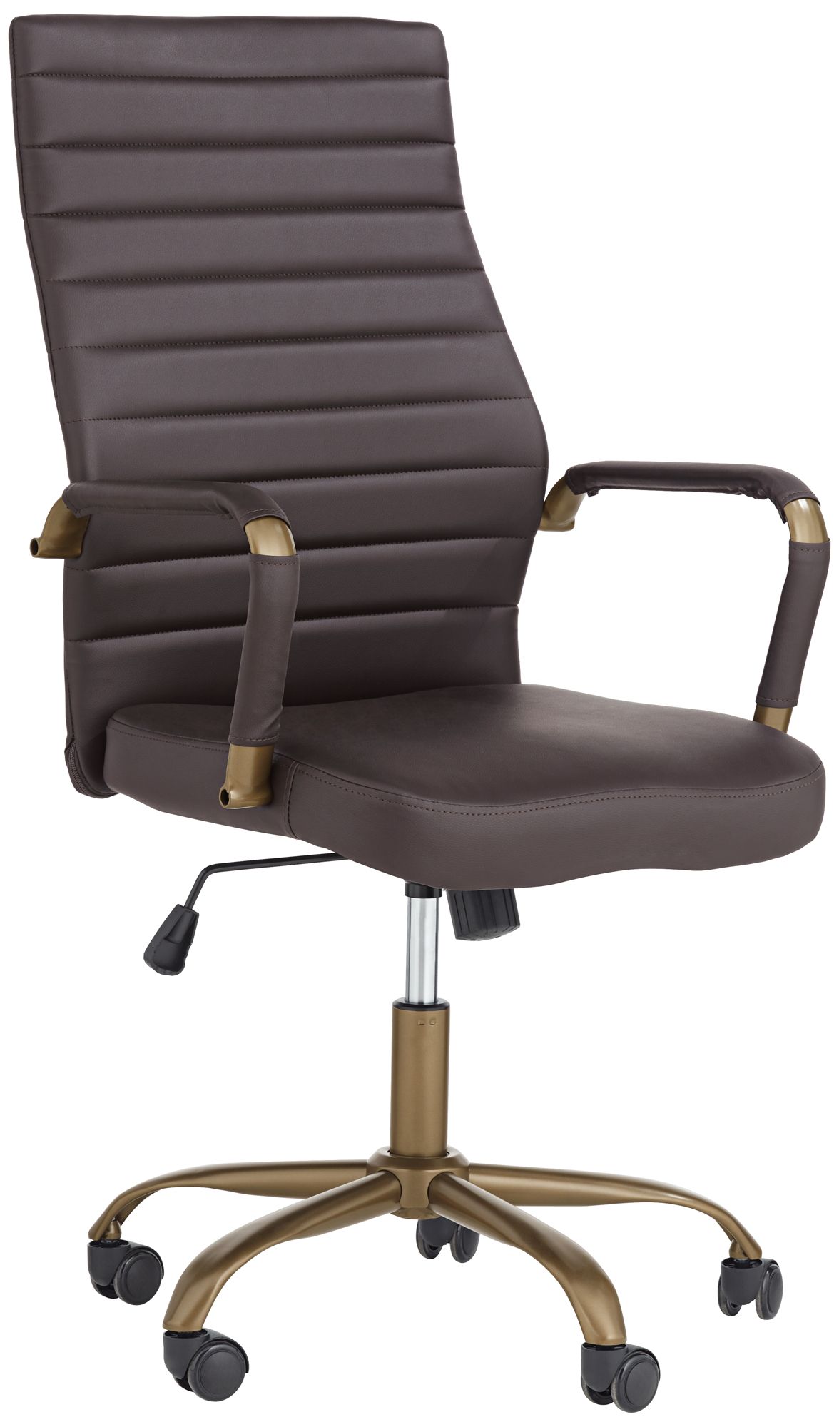 Primero Espresso Faux Leather Adjustable Office Chairs Set of 2