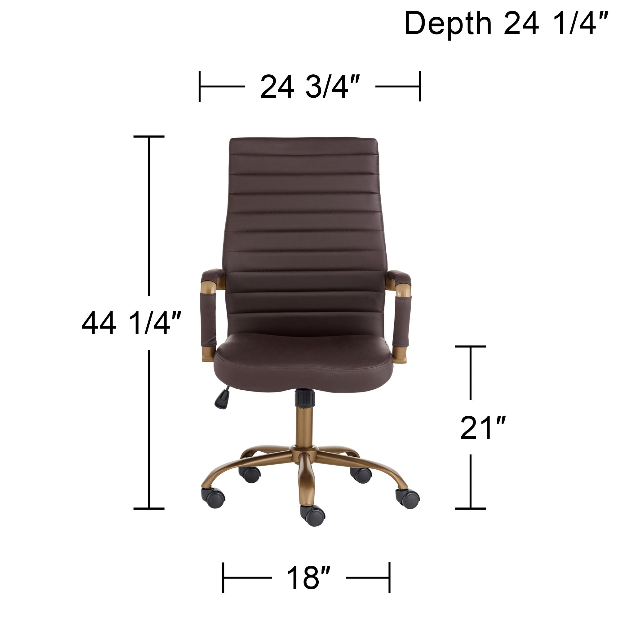 Primero Espresso Faux Leather Adjustable Office Chairs Set of 2