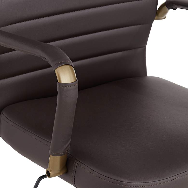 Image 3 Primero Espresso Faux Leather Adjustable Office Chairs Set of 2 more views