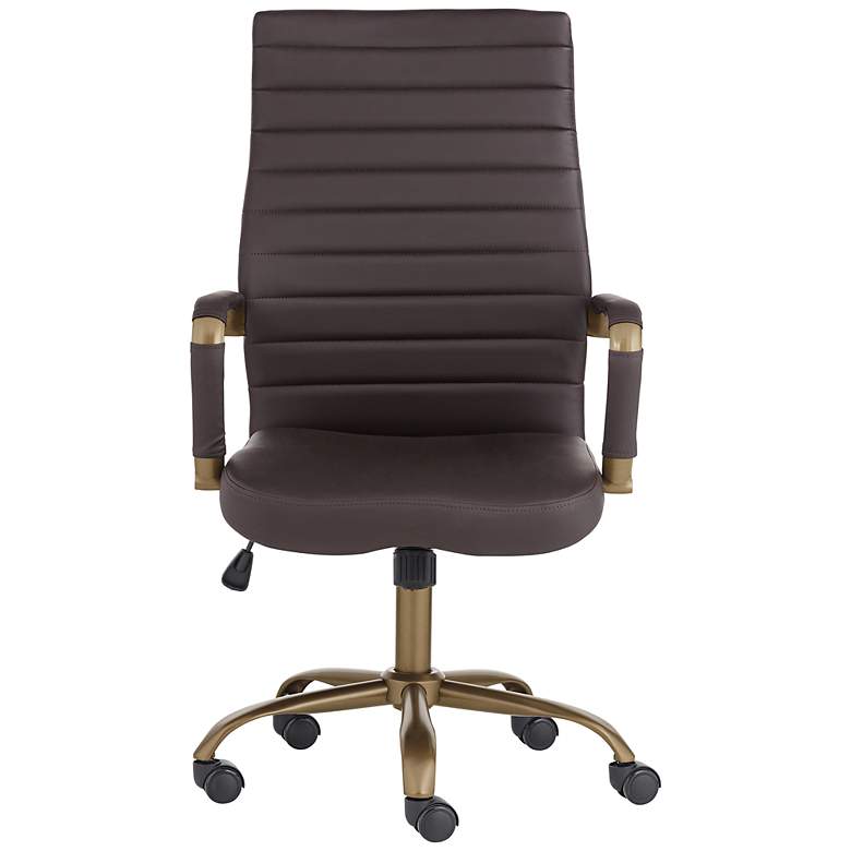 Image 6 Primero Espresso Faux Leather Adjustable Office Chairs Set of 2 more views