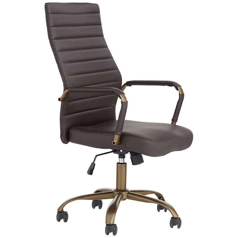 Image 7 Primero Espresso Faux Leather Adjustable Office Chairs Set of 2 more views