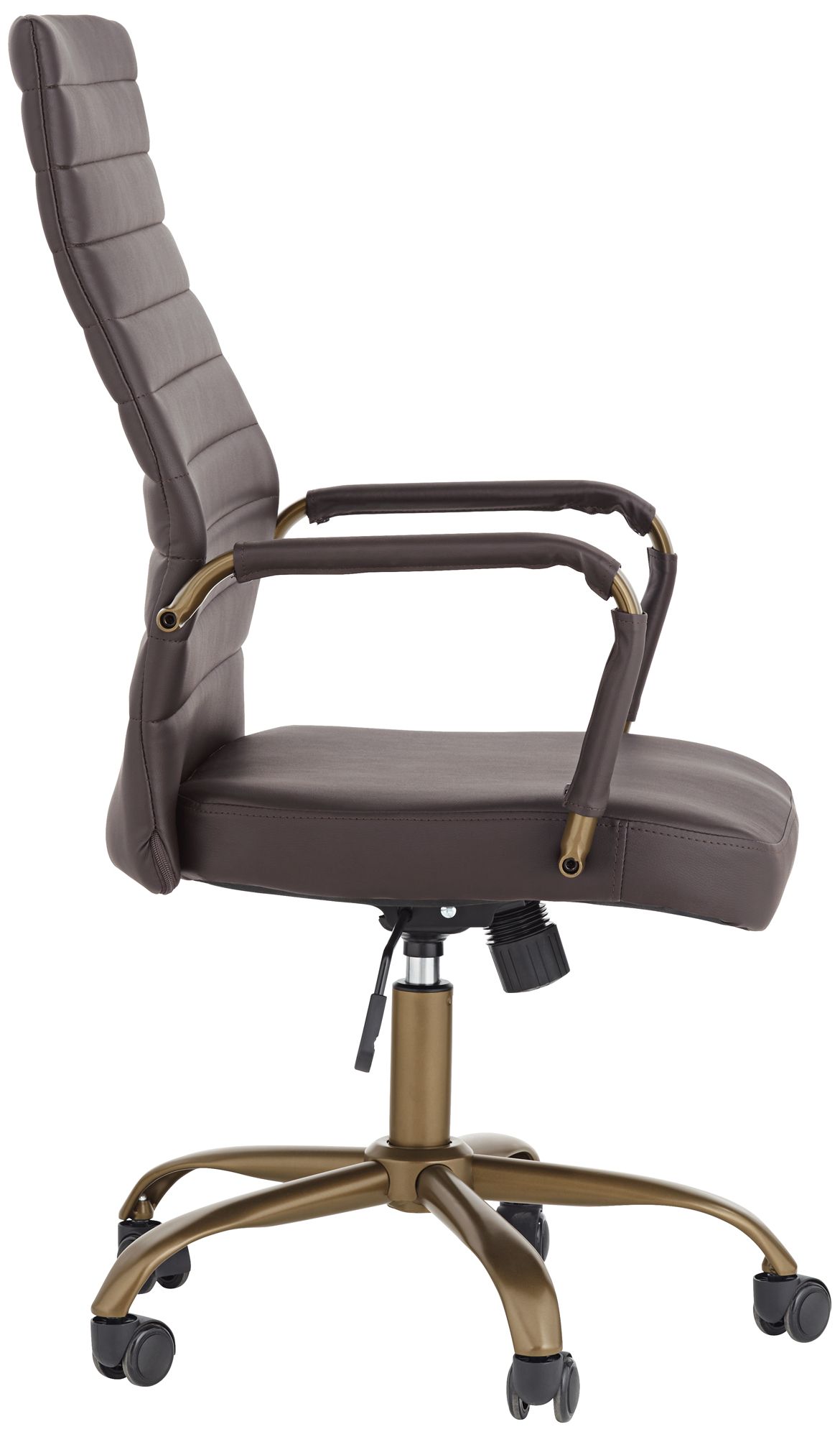 Primero Espresso Faux Leather Adjustable Office Chairs Set of 2