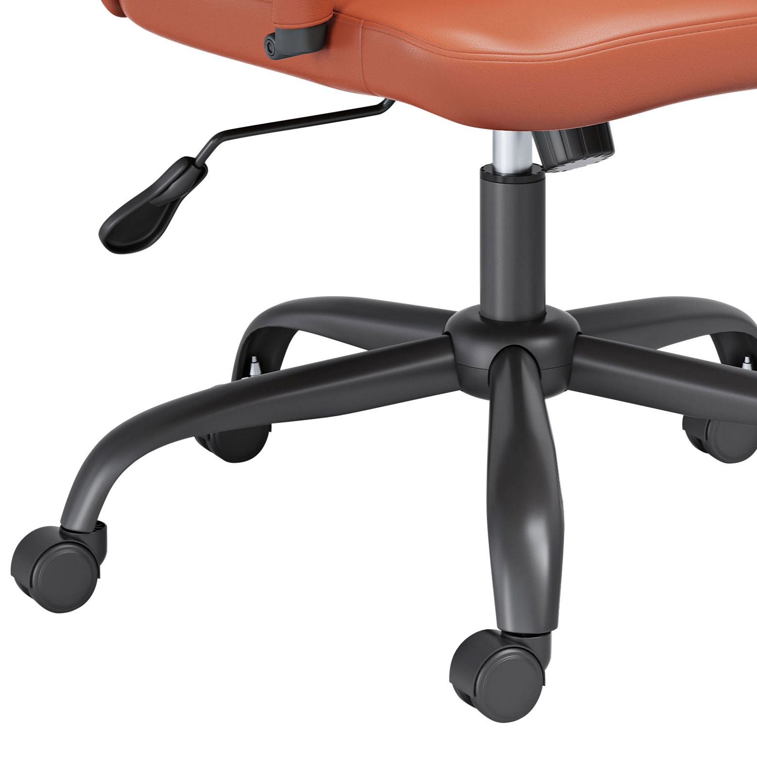 Image 3 Primero Orange Faux Leather Adjustable Office Chairs Set of 2 more views