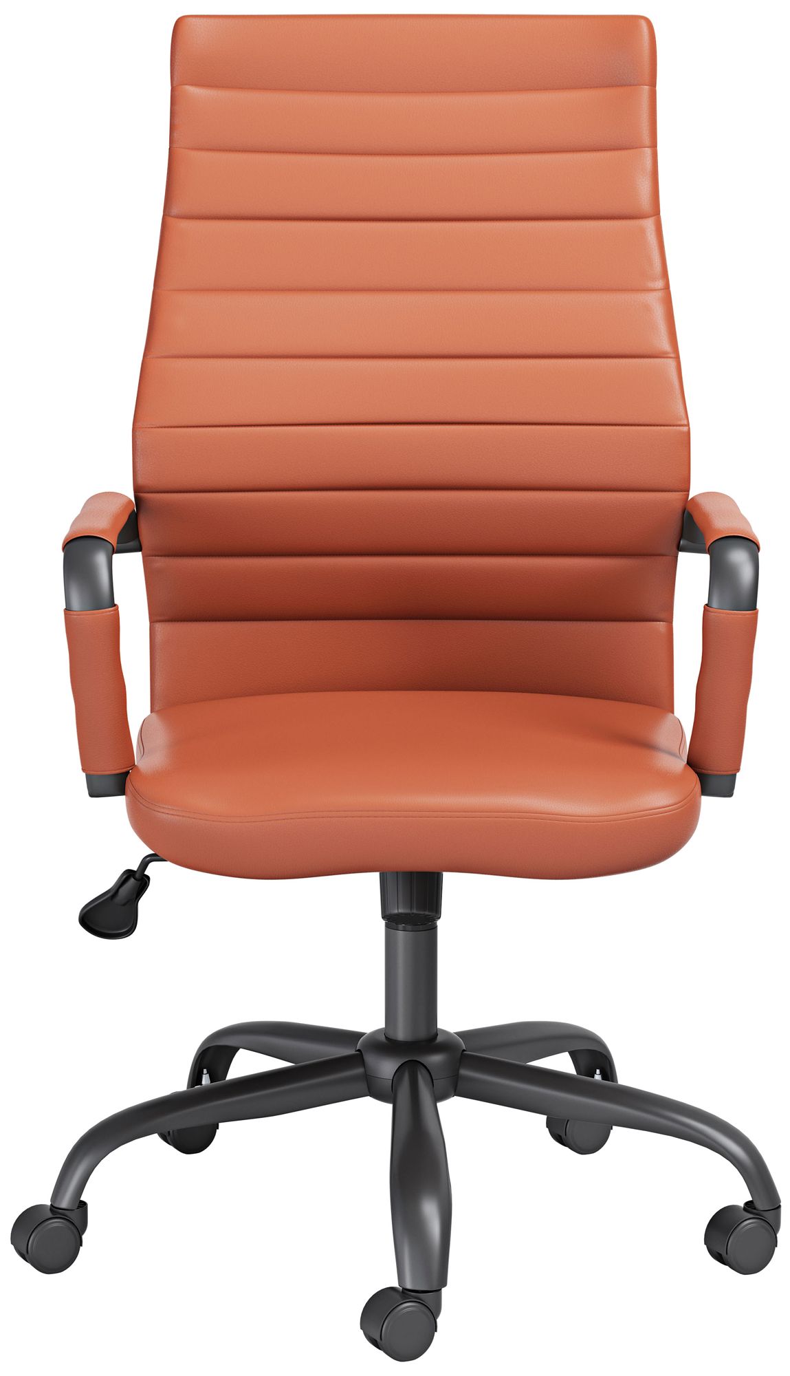 Image 4 Primero Orange Faux Leather Adjustable Office Chairs Set of 2 more views