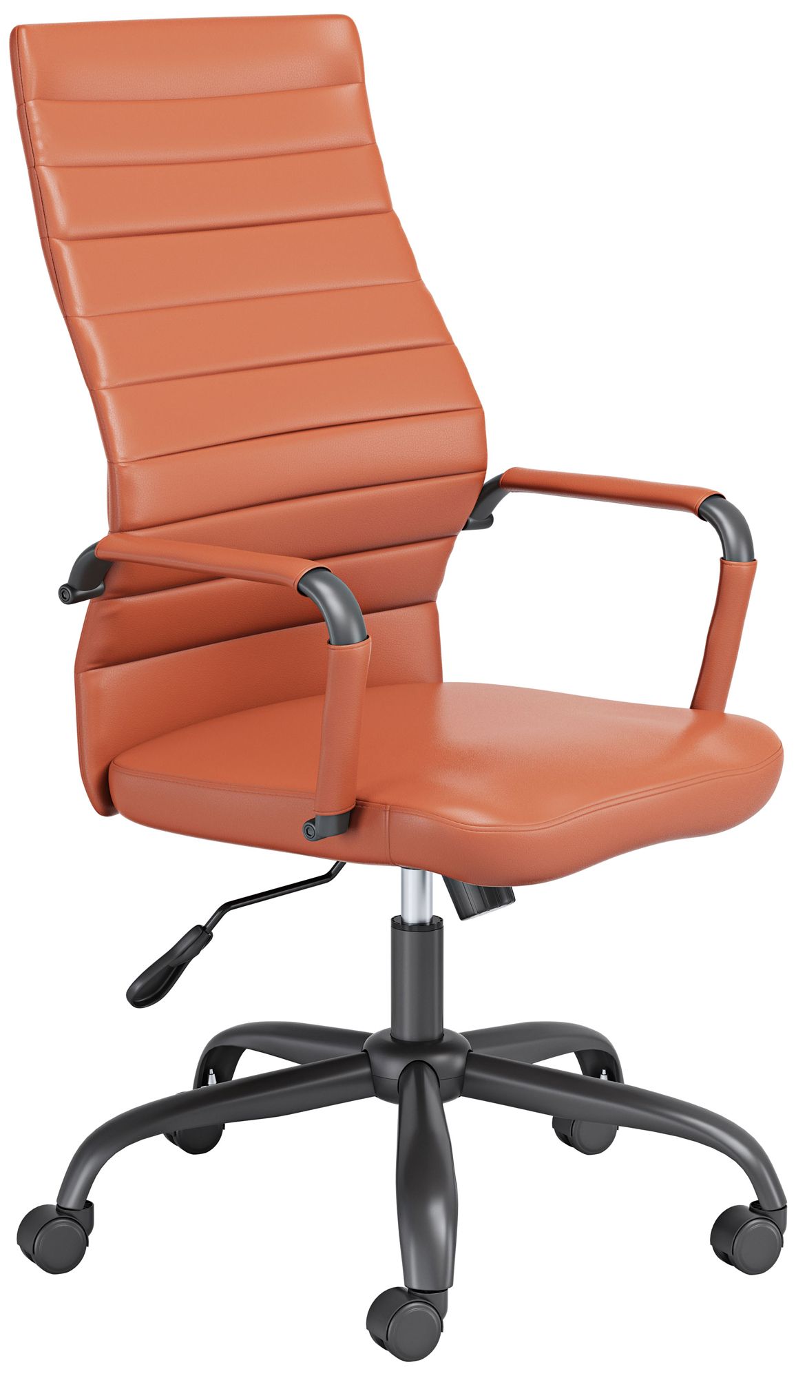 Image 5 Primero Orange Faux Leather Adjustable Office Chairs Set of 2 more views