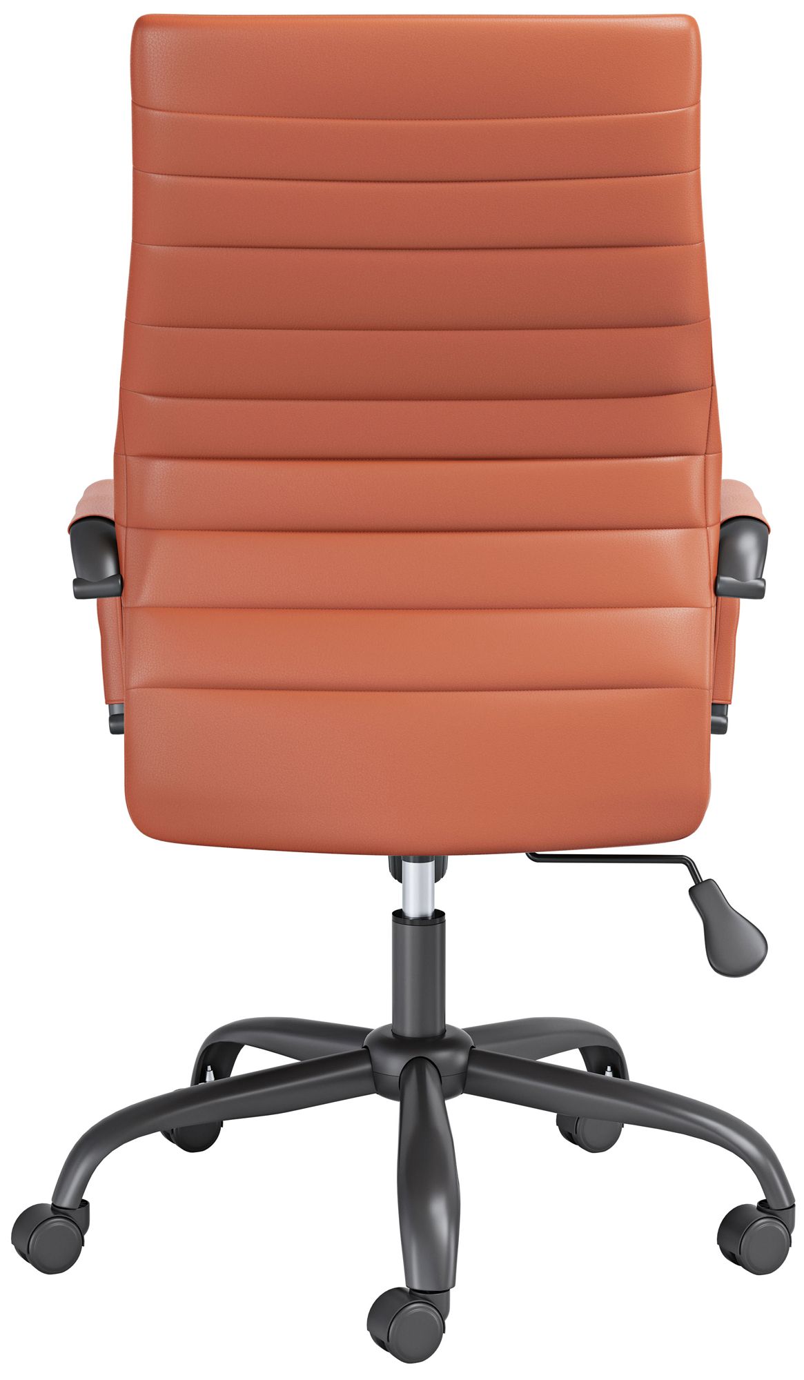 Primero Orange Faux Leather Adjustable Office Chairs Set of 2