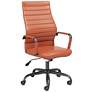 3_Primero Red Clay Faux Leather Adjustable Office Chair