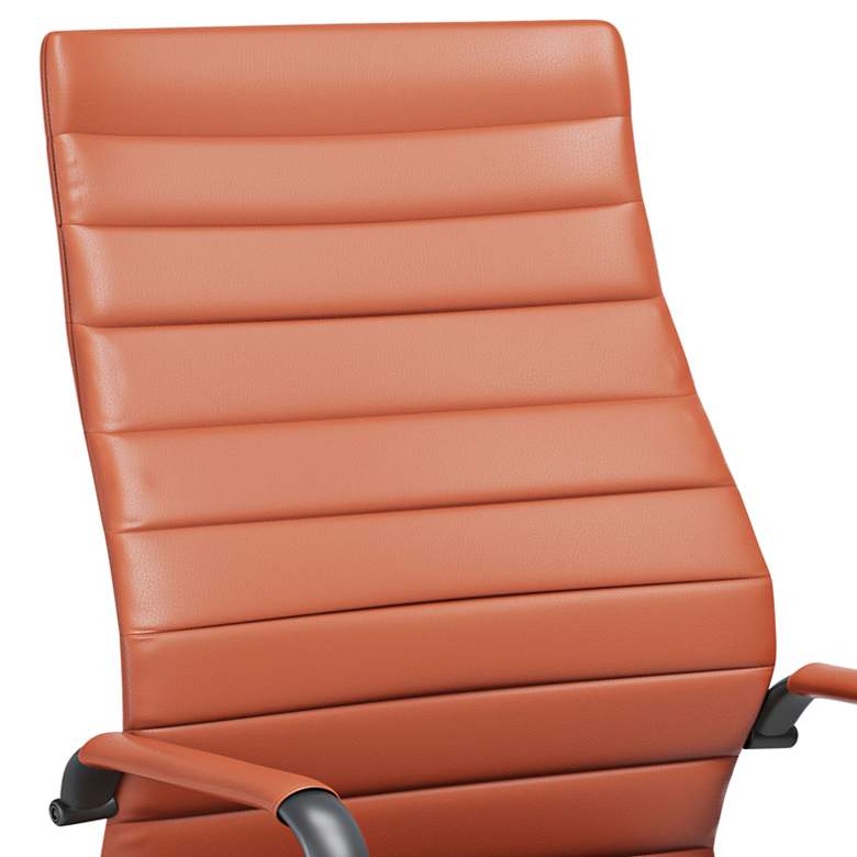 Image 2 Primero Red Clay Faux Leather Adjustable Office Chairs Set of 2 more views