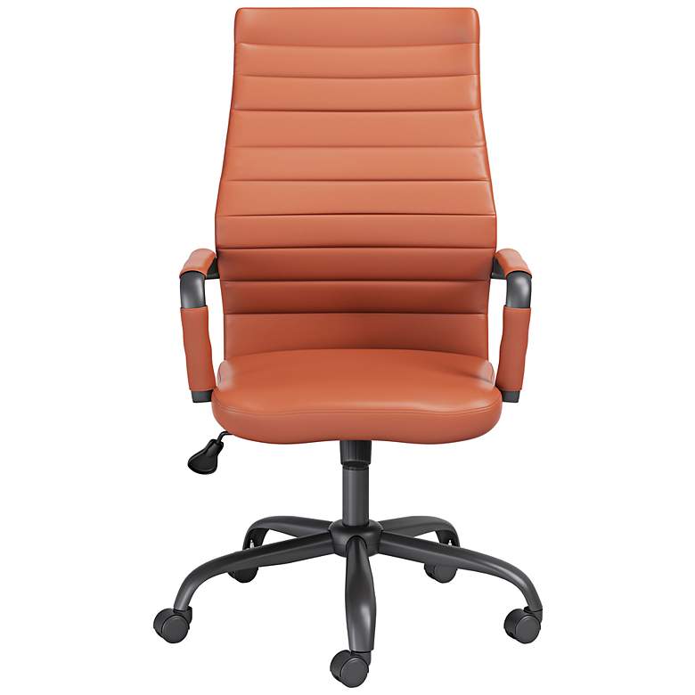 Image 4 Primero Red Clay Faux Leather Adjustable Office Chairs Set of 2 more views
