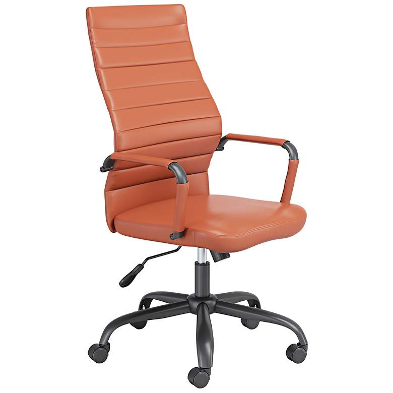 Image 5 Primero Red Clay Faux Leather Adjustable Office Chairs Set of 2 more views