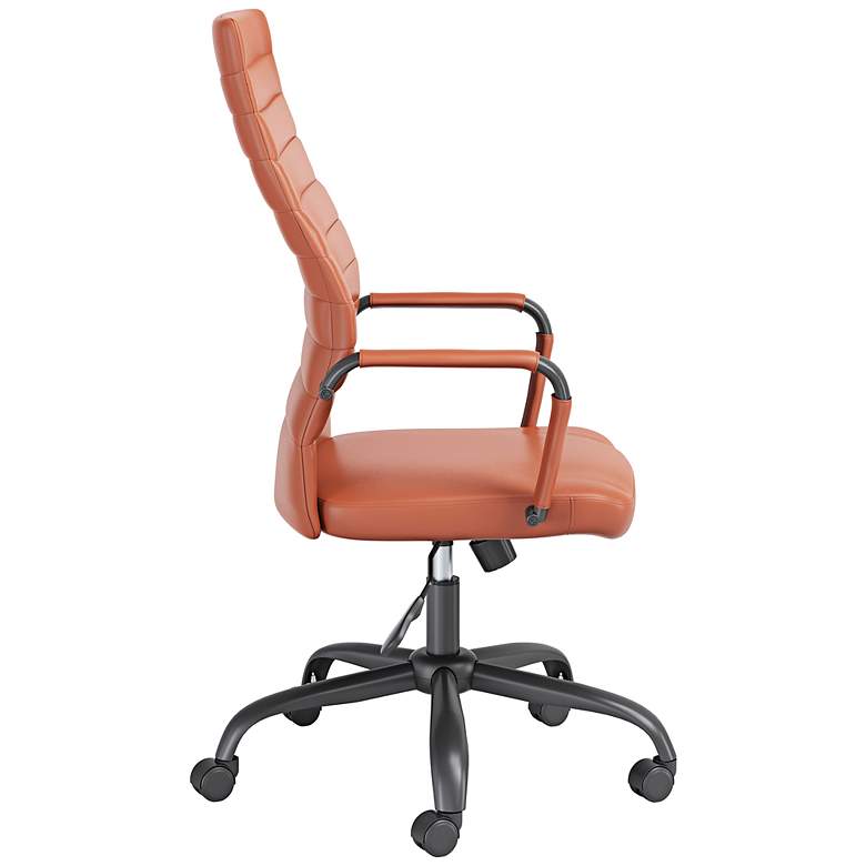 Image 6 Primero Red Clay Faux Leather Adjustable Office Chairs Set of 2 more views