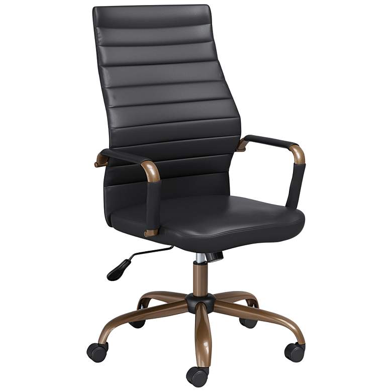 Image 3 Primero Vintage Black Faux Leather Adjustable Office Chair