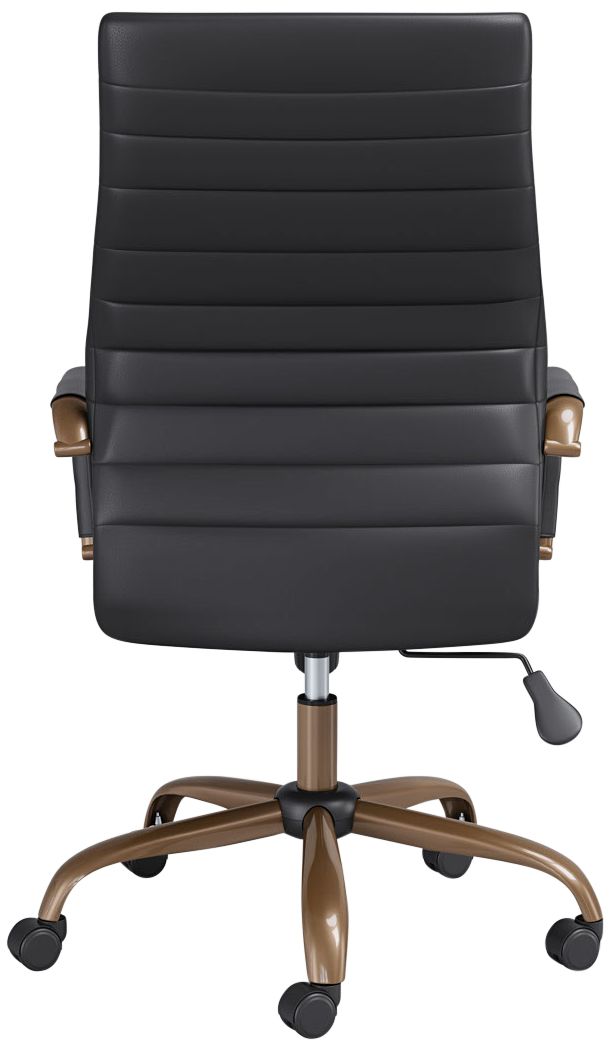Primero Vintage Black Faux Leather Adjustable Office Chair in scene