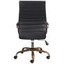 Primero Vintage Black Faux Leather Adjustable Office Chair in scene