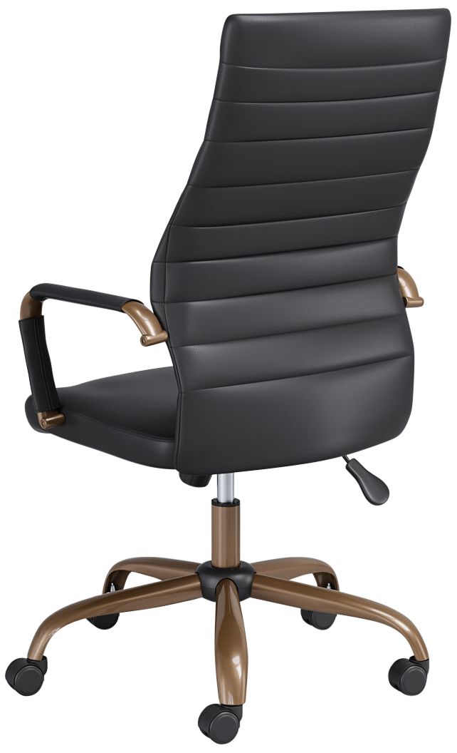 Primero Vintage Black Faux Leather Adjustable Office Chair in scene