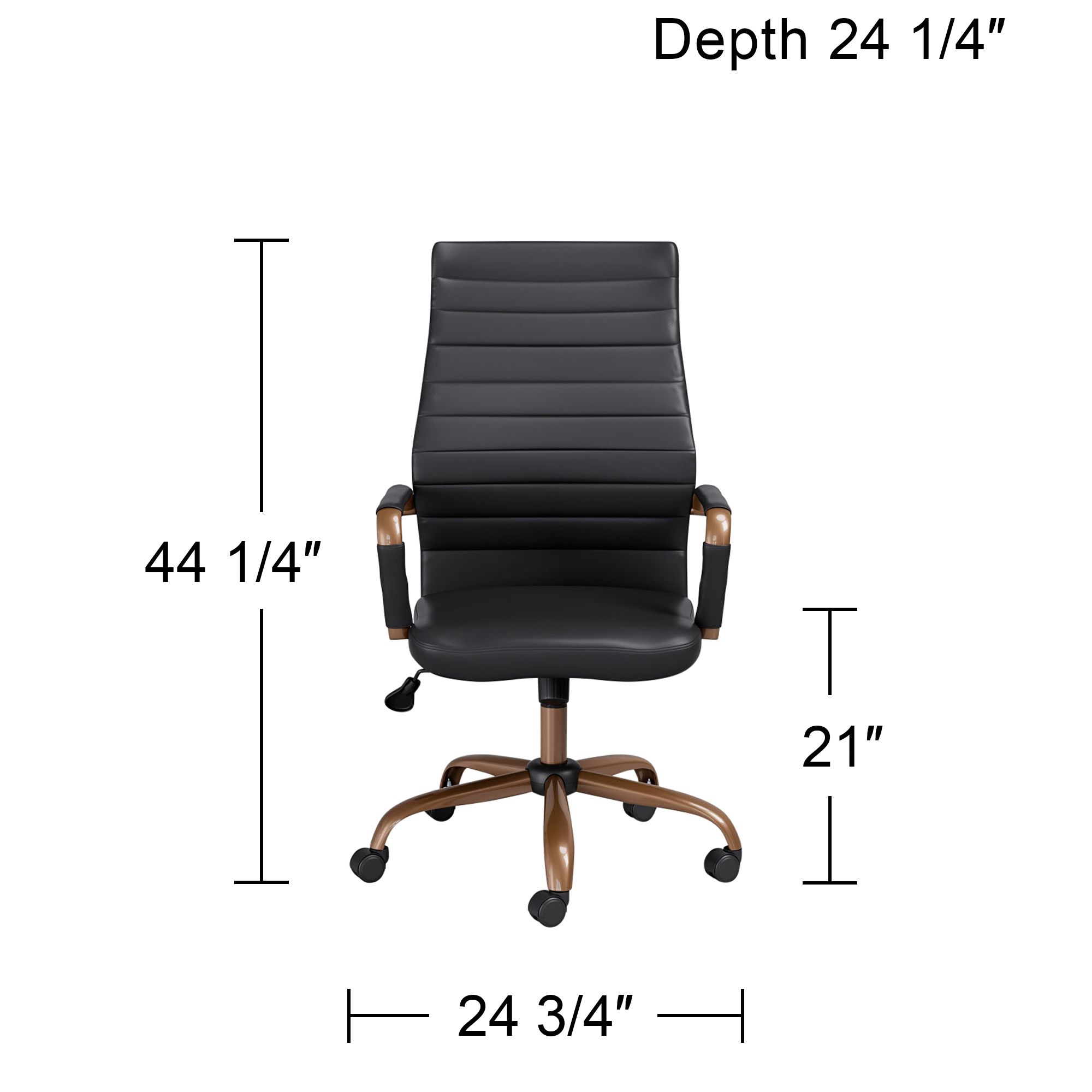 Primero Vintage Black Faux Leather Adjustable Office Chair in scene