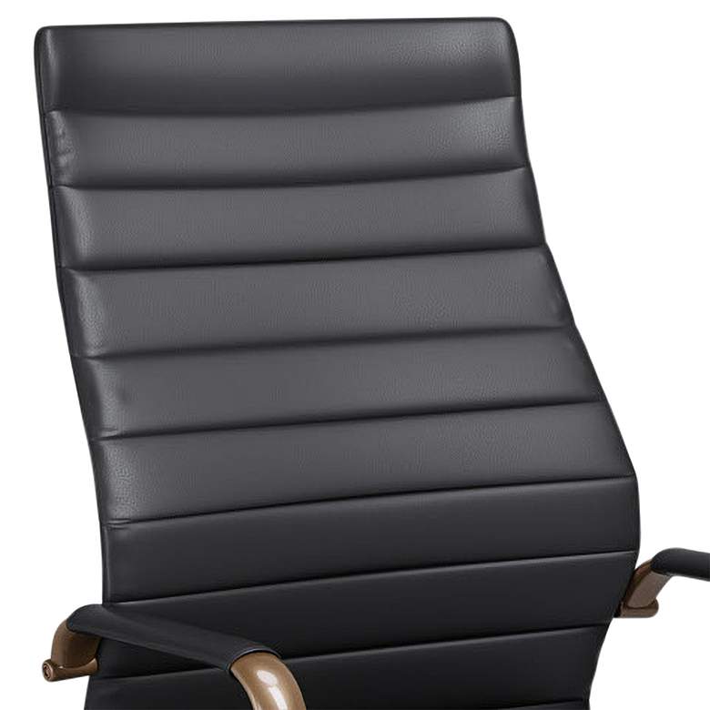 Image 2 Primero Vintage Black Faux Leather Adjustable Office Chairs Set of 2 more views