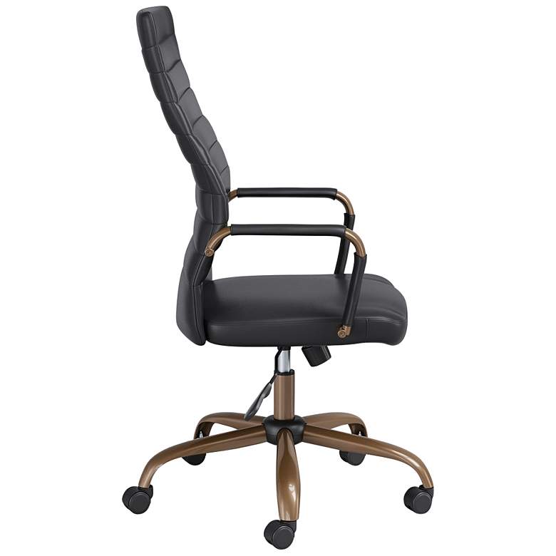 Image 5 Primero Vintage Black Faux Leather Adjustable Office Chairs Set of 2 more views