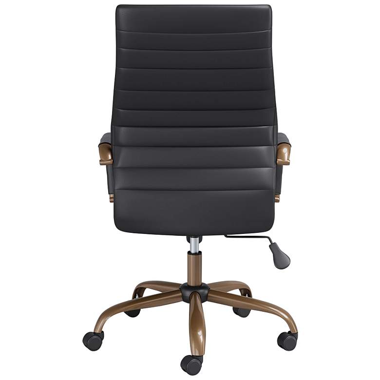 Image 6 Primero Vintage Black Faux Leather Adjustable Office Chairs Set of 2 more views