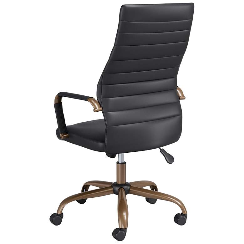 Image 7 Primero Vintage Black Faux Leather Adjustable Office Chairs Set of 2 more views