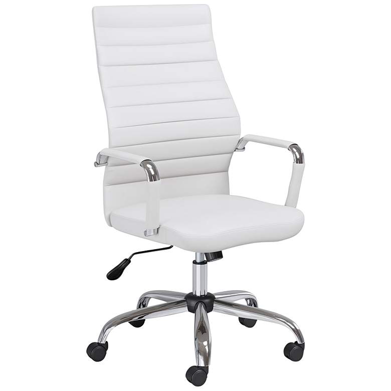 Image 3 Primero White Faux Leather Adjustable Office Chair