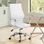 2_Primero White Faux Leather Adjustable Office Chair