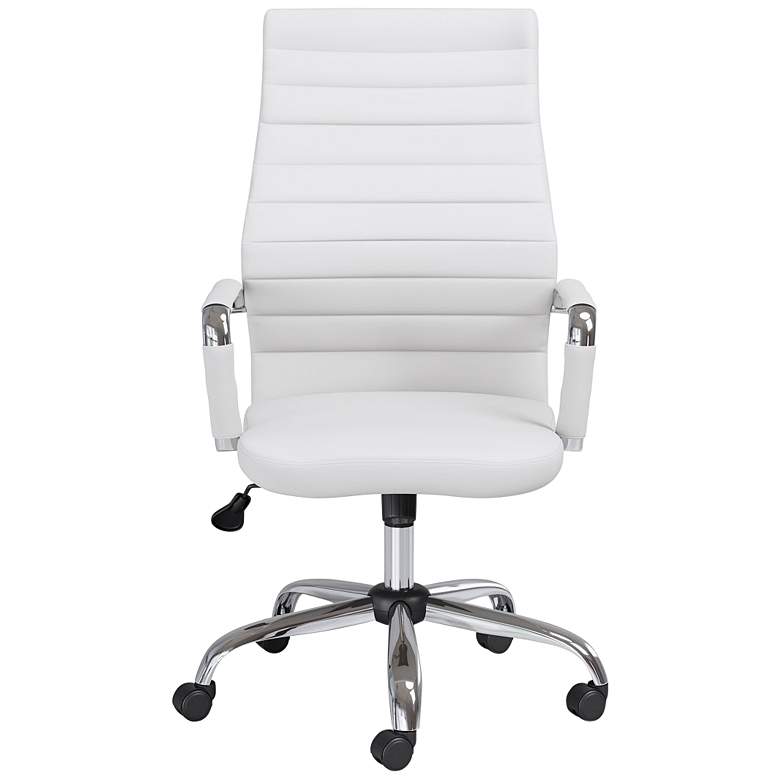 Image 6 Primero White Faux Leather Adjustable Office Chair more views