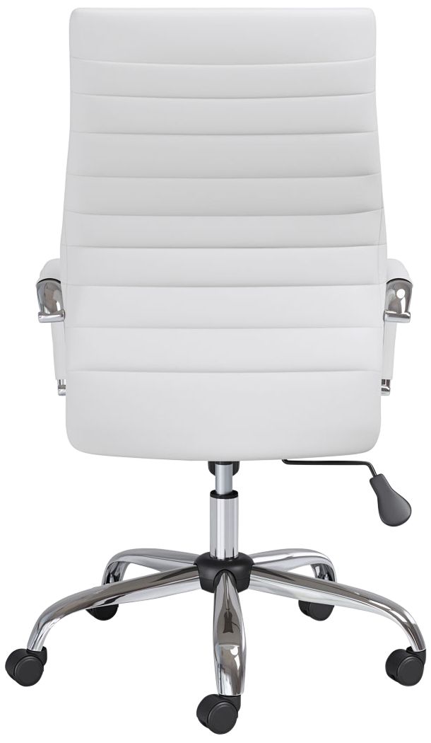 Primero White Faux Leather Adjustable Office Chair in scene