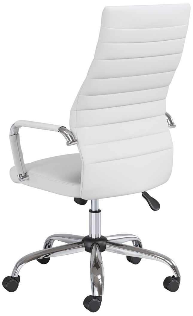 Primero White Faux Leather Adjustable Office Chair in scene