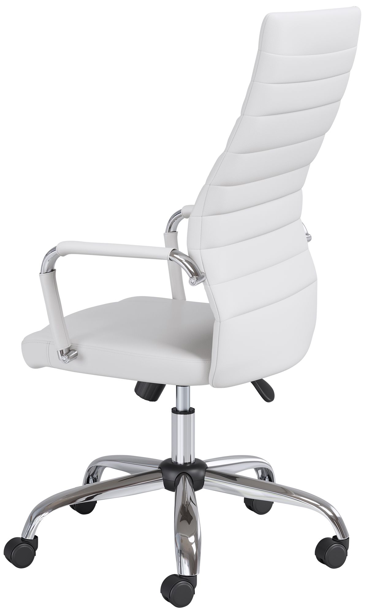 Primero White Faux Leather Adjustable Office Chair in scene