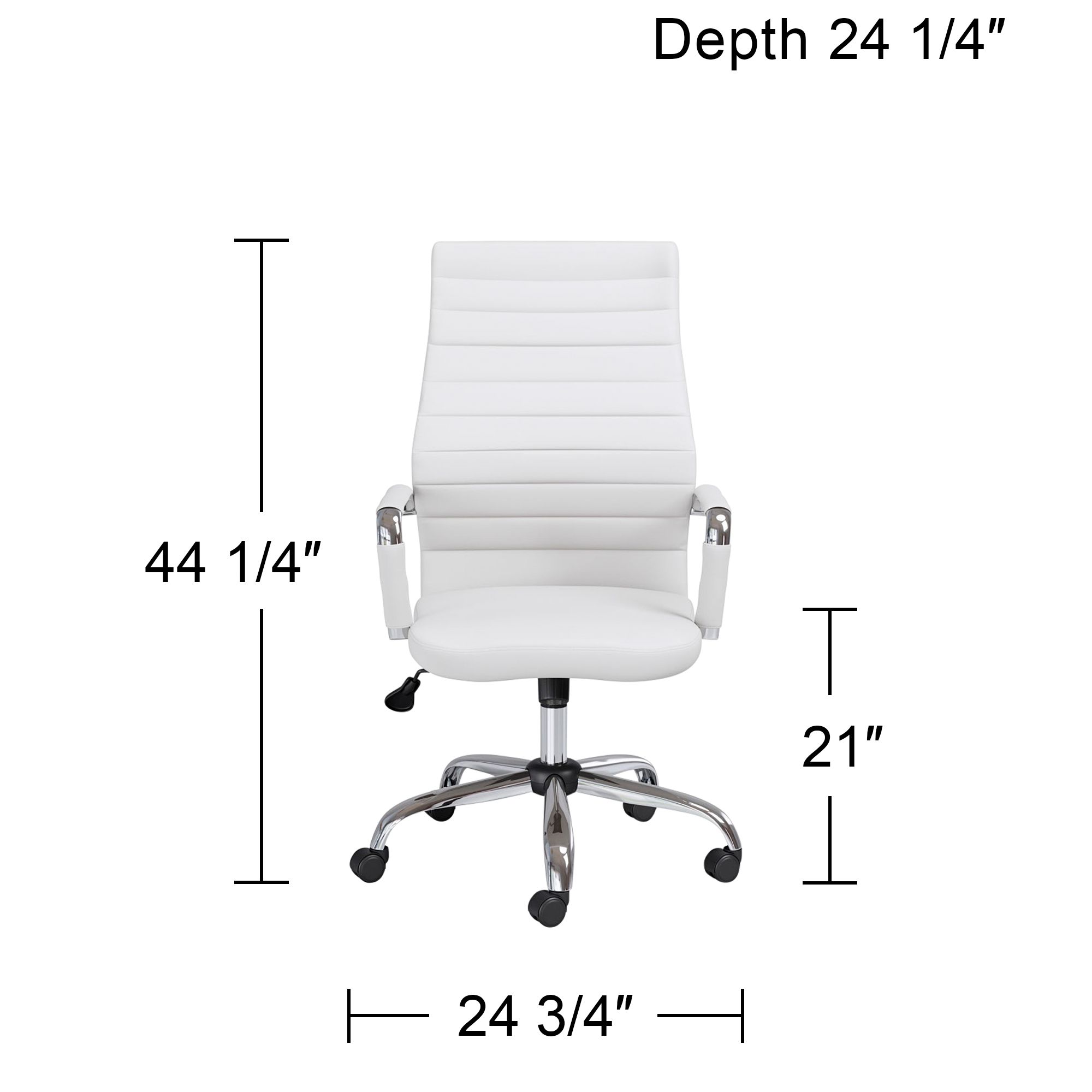 Primero White Faux Leather Adjustable Office Chair in scene