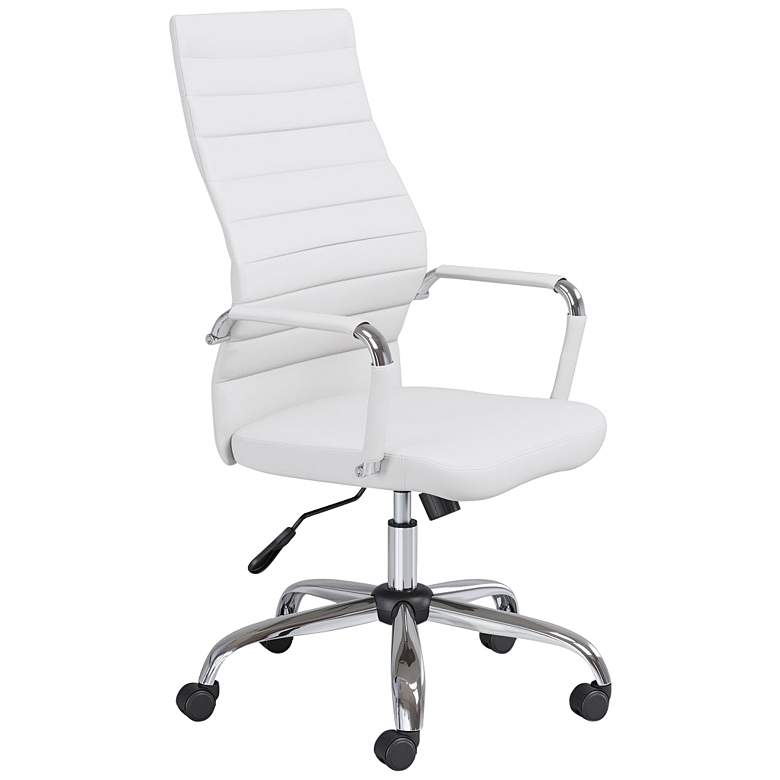 Image 3 Primero White Faux Leather Adjustable Office Chairs Set of 2 more views